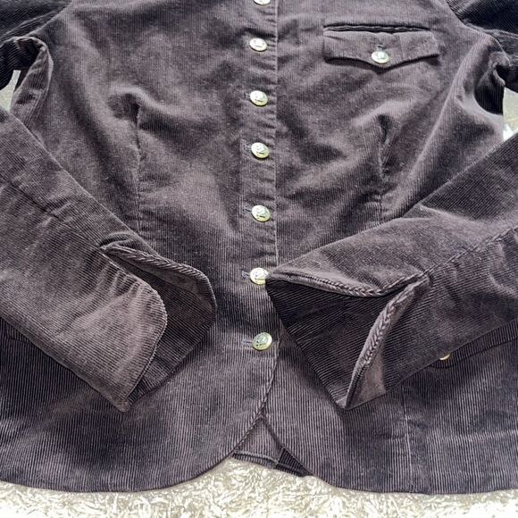 Vintage Ralph Lauren Brown Corduroy Military Style Jacket Large - Picture 6 of 13